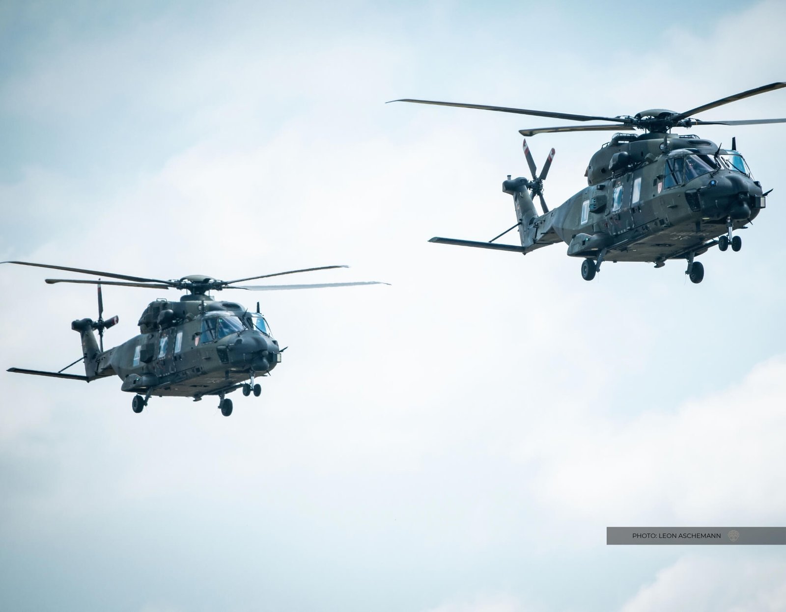 NATO helicopters in flight